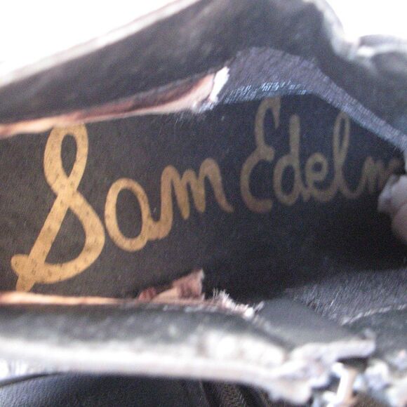 Sam Edelman Black Vegan Leather Studded Boots - Picture 5 of 7